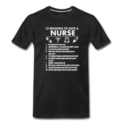 Men's 10 Reasons To Date A Nurse T Shirt T-Shirt - Black