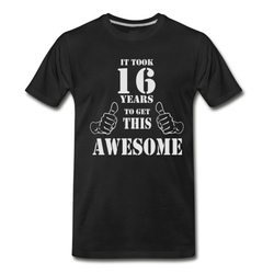 Men's 16th Birthday Get Awesome T Shirt Made in 2001 T-Shirt - Black