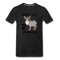 Men's 2 Donkeys Funny Slogan T-Shirt - Black