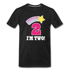 Men's 2nd Birthday Girls Im 2 Star T-Shirt - Black