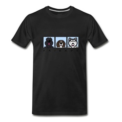 Men's 3 best friends: Bouvier, Beagle, Alaskan Malamute T-Shirt - Black