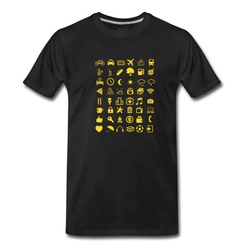 Men's 48 Cool Traveller Icons Travel Icon-Speak T-Shirt - Black