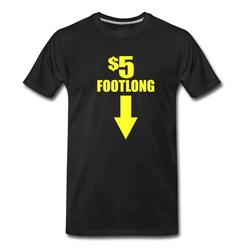 Men's $5 Footlong Arrow Down T-Shirt - Black