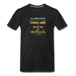 Men's Bake Christmas Cookies Drink WINE And Watch Movie T-Shirt - Black