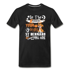 Men's Be Person Scary St Bernard Thinks You Halloween T-Shirt - Black