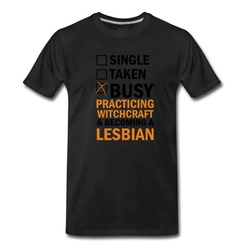 Men's Busy Practicing Witchcraft Gay Lesbian Halloween T-Shirt - Black