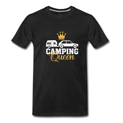 Men's camping queen camper gift present king heart love T-Shirt - Black