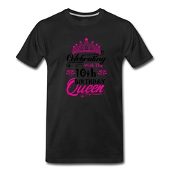 Men's Celebrating With the 10th Birthday Queen T-Shirt - Black