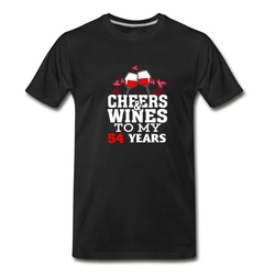 Men's Cheer wine to my 54 years birthday gift T-Shirt - Black