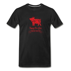 Men's Chinese New Year 2019 Celebration Year of the Pig T-Shirt - Black