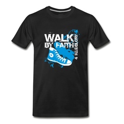 Men's Christian Walk By Faith T Shirt T-Shirt - Black