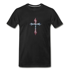 Men's Confederate Flag Cross T-Shirt - Black