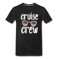 Men's Cruise Crew Vacation Sailor Boating Crew T-Shirt - Black