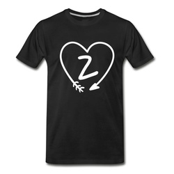 Men's Custom Name Initial T-shirts (Letter Z) T-Shirt - Black