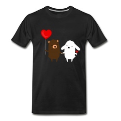 Men's Cute bear and bunny T-Shirt - Black