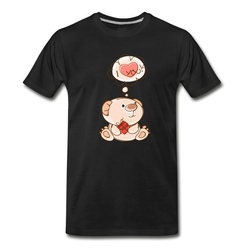 Men's Cute bear with gift T-Shirt - Black