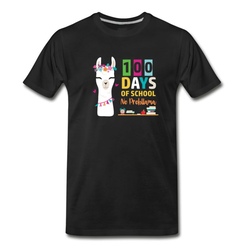 Men's Cute Unicorn Happy 100th Day T-Shirt - Black