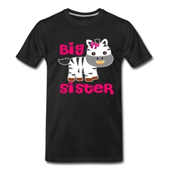 Men's Cute Zebra Big Sister T-Shirt - Black