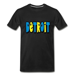 Men's Detroit, Fat Letters, 3 Colors T-Shirt - Black