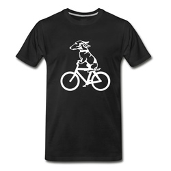 Men's Dog on byclce shirt- Funny DOg On Bicycle tshirt T-Shirt - Black