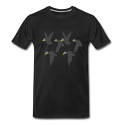 Men's Ducky Dipstick flock of black ducks T-Shirt - Black