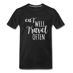 Men's Eat well, Travel often T-Shirt - Black