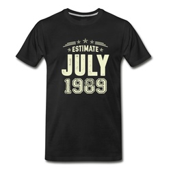 Men's Estimate July 1989 Birthday 29 Years Old Shirts T-Shirt - Black