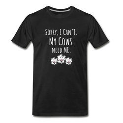 Men's Farmer sorry my cows need me T-Shirt - Black