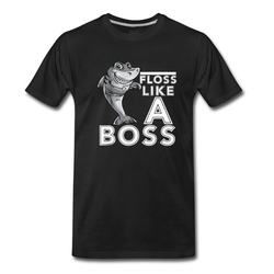 Men's Floss Like A Boss Shirt Flossing Dance Shark T-Shirt - Black