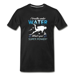 Men's Funny breathe under water Scuba diving tshirt T-Shirt - Black