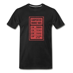 Men's Funny Carpenter Hourly Rate T-Shirt - Black