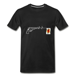 Men's Funny Heartbeats Love Gun Jokes T-Shirt - Black