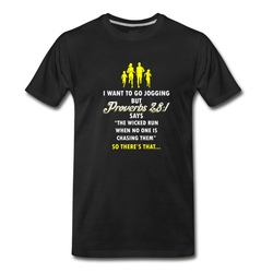 Men's Funny Jogging Proverbs Bible Verse T-shirt T-Shirt - Black