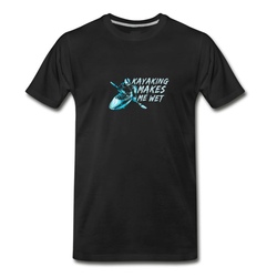 Men's Funny Kayaking Makes Me Wet T-Shirt - Black