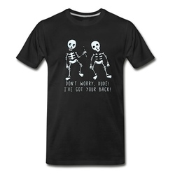 Men's FUNNY SKELETONS I'VE GOT YOUR BACK T-Shirt - Black