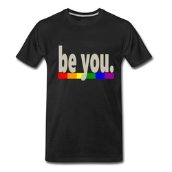 Men's Gay Pride Rainbow Flag be you T-Shirt - Black