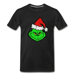 Men's Green Face Grinches Christmas Funny Xmas Gift T-Shirt - Black