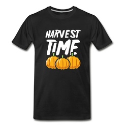 Men's Harvest Time Pumpkin thanksgiving gift halloween T-Shirt - Black