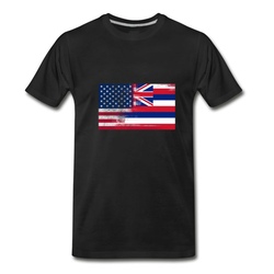 Men's Hawaii American Flag Fusion T-Shirt - Black