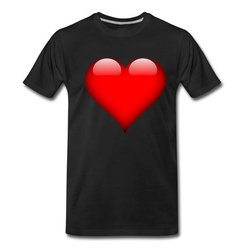 Men's heart red T-Shirt - Black