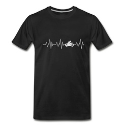 Men's Heartbeat motorcycle T-Shirt - Black