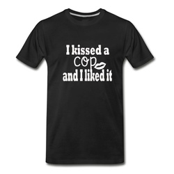 Men's I kissed a Cop T-Shirt - Black