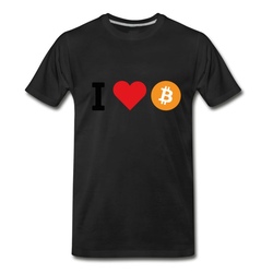 Men's i love Bitcoin Crypto Currency Gift Bitcoincash T-Shirt - Black