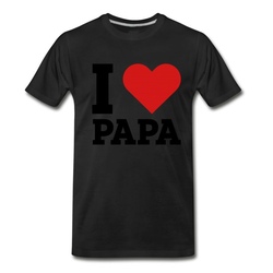 Men's I Love Papa T-Shirt - Black