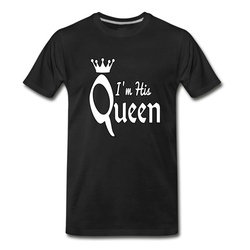 Men's I m His Queen shirt for couples T-Shirt - Black