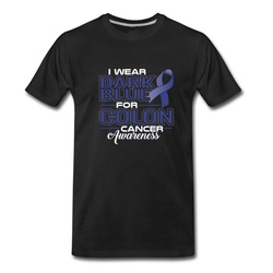 Men's I WEAR DARK BLUE FOR COLON CANCER AWARENESS T-Shirt - Black