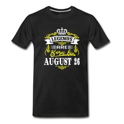 Men's Legends are born on August 26 T-Shirt - Black