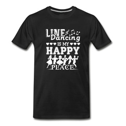 Men's Line Dancing Is My Happy Place Shirt T-Shirt - Black