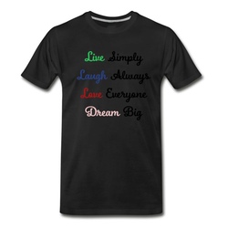 Men's Live Laugh Love and Dream T-Shirt - Black