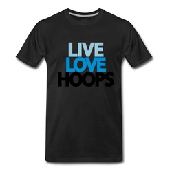 Men's Live Love Hoops Design for the Girls T-Shirt - Black